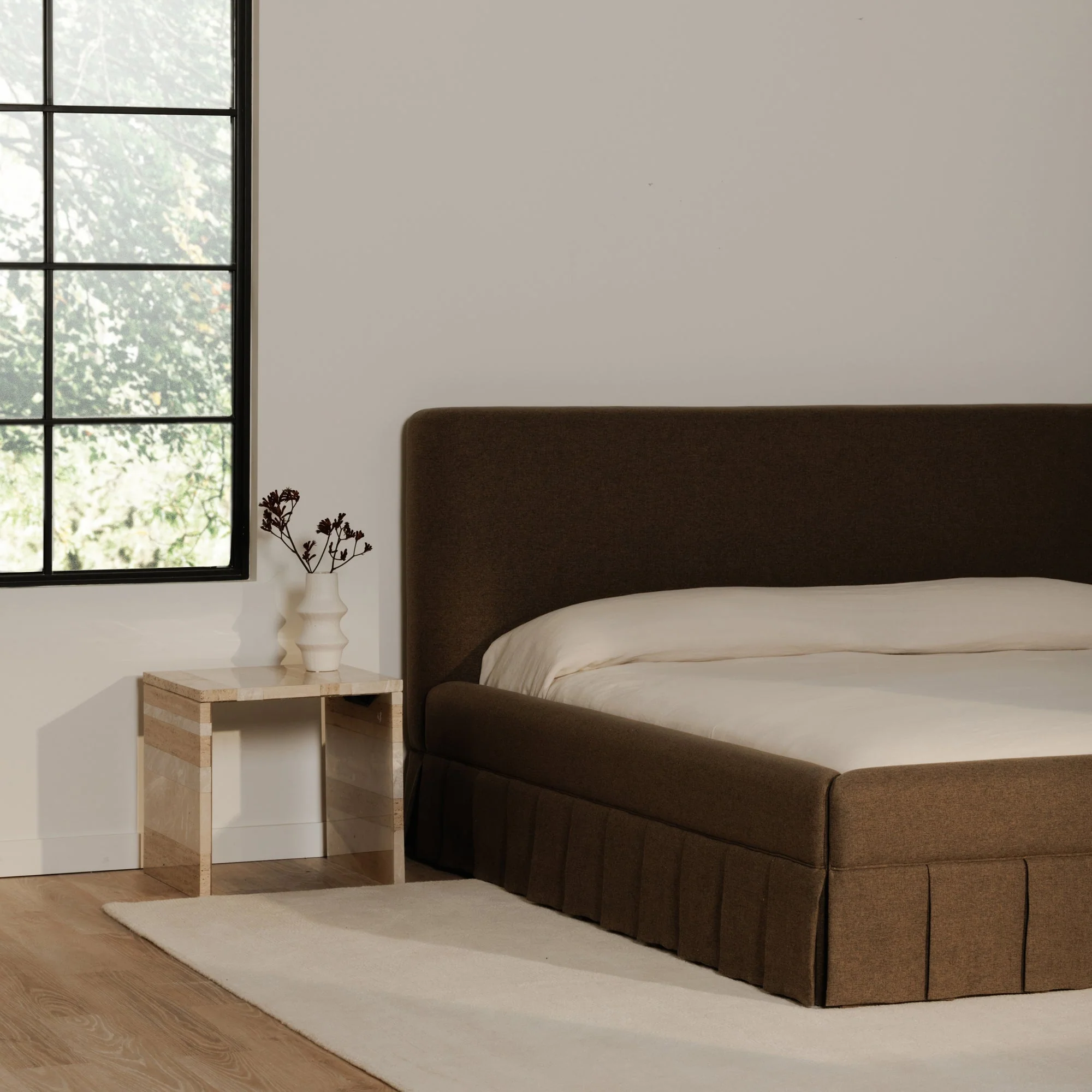 Moe's Home Collection Maren Brown Upholstered King Size Bed - Image 3
