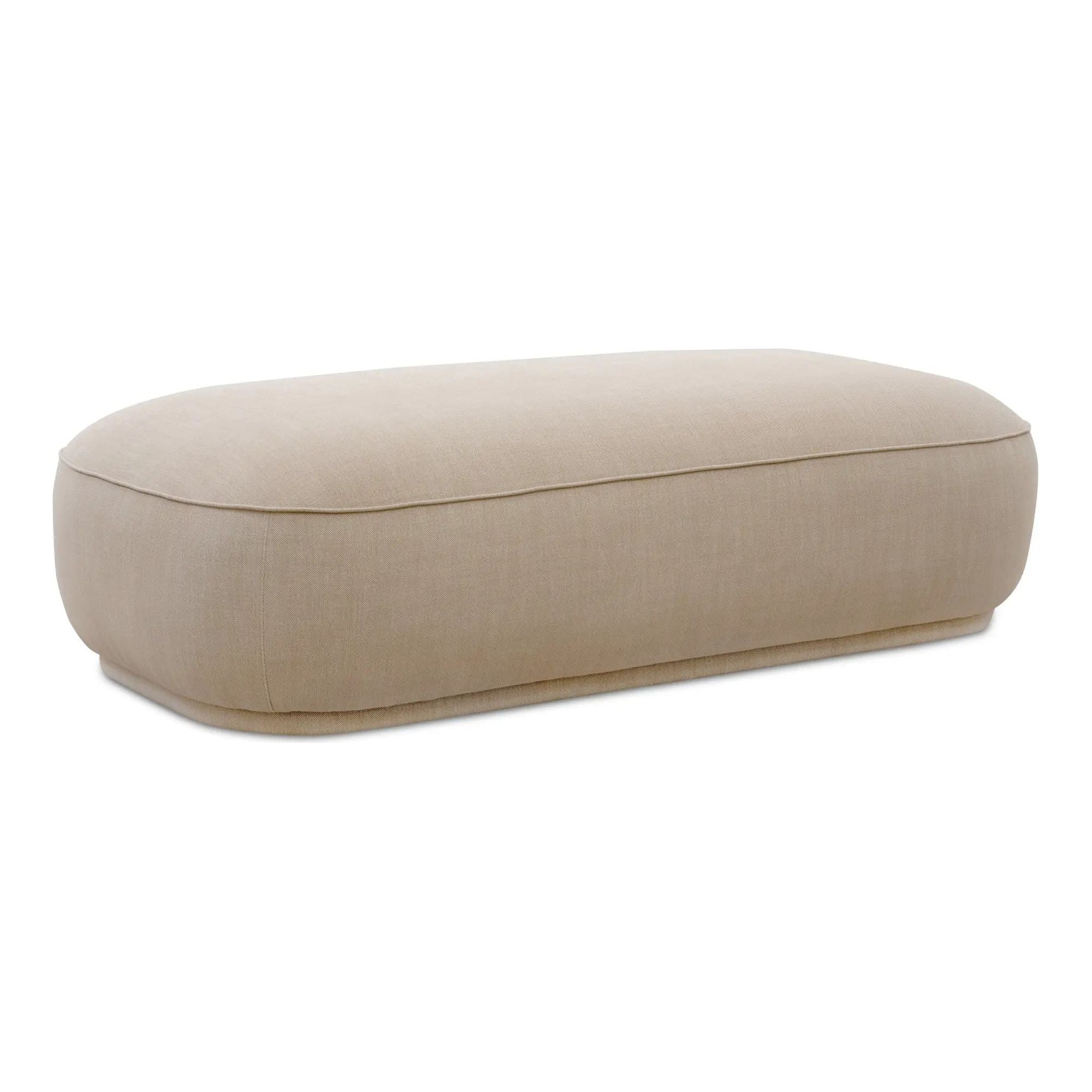 Moe’s Home Collection Marion Beige Rectangular Ottoman - Image 3