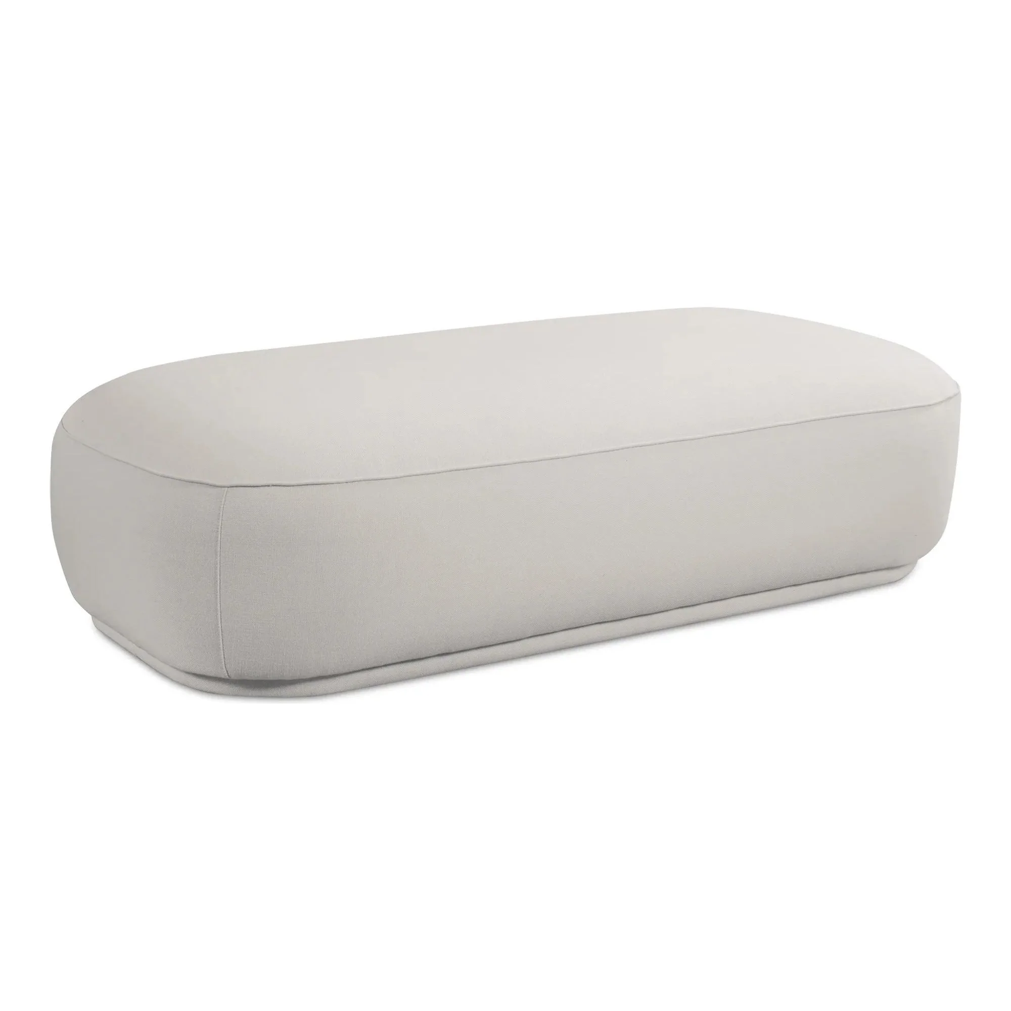 Moe’s Home Collection Marion Rectangular White Ottoman - Image 4