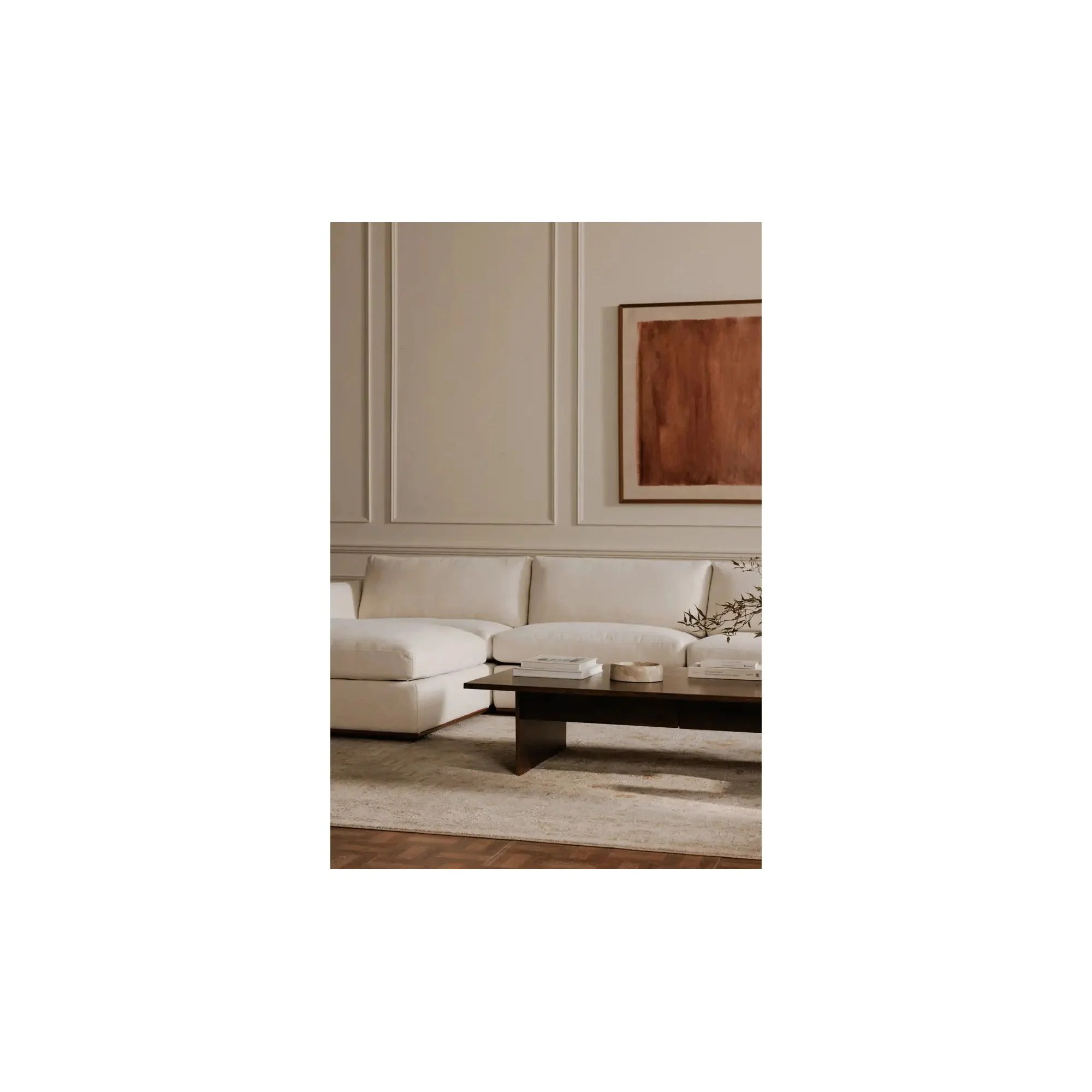 Moe’s Home Rue Off White Ottoman - Image 4