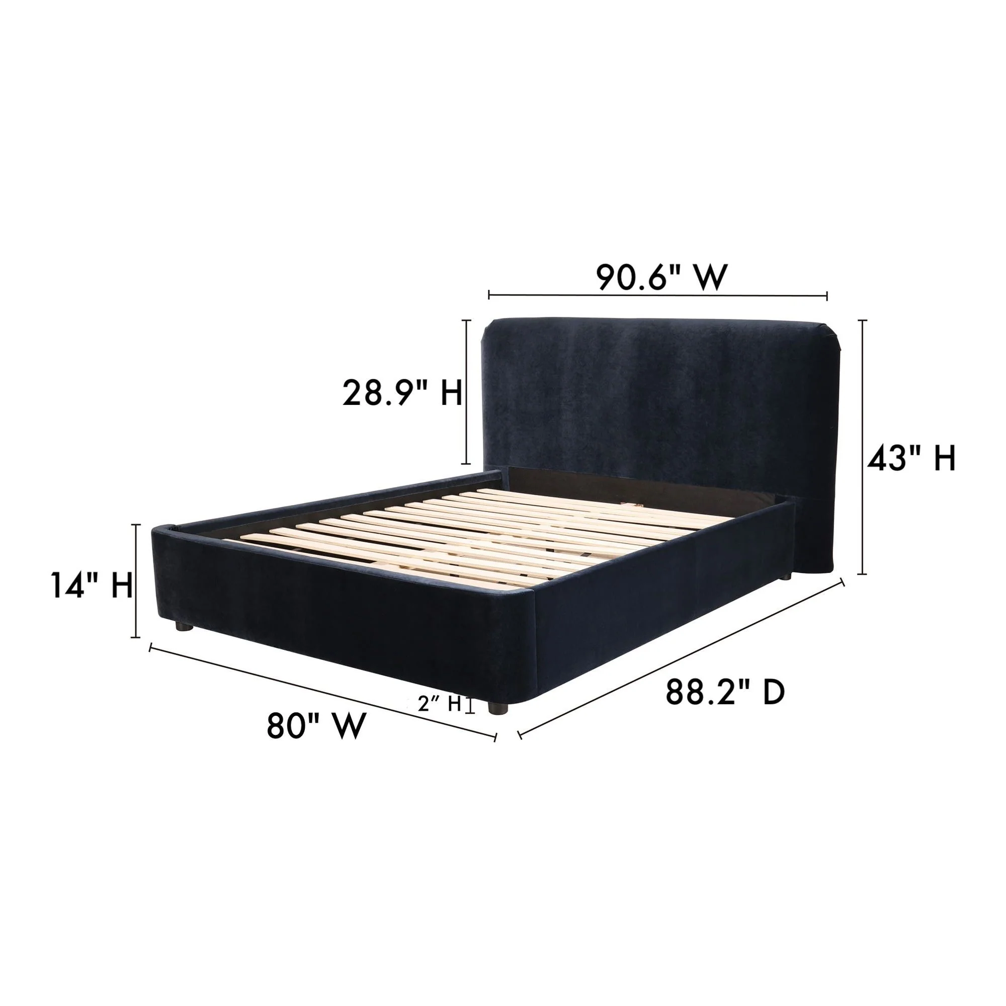 Moe's Home Collection Samara Blue King Bed - Image 6