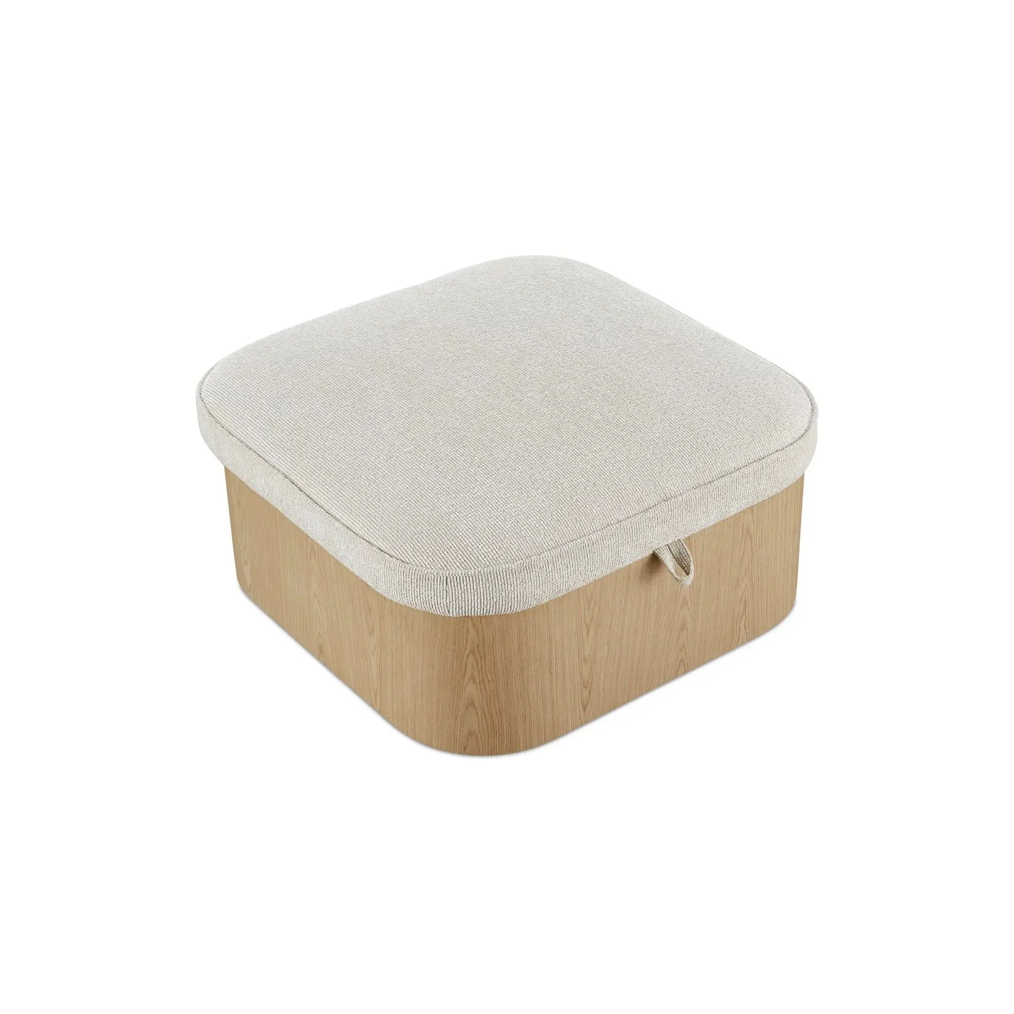 Moe’s Home Collection Sonny Flecked Oatmeal Storage Ottoman - Image 7