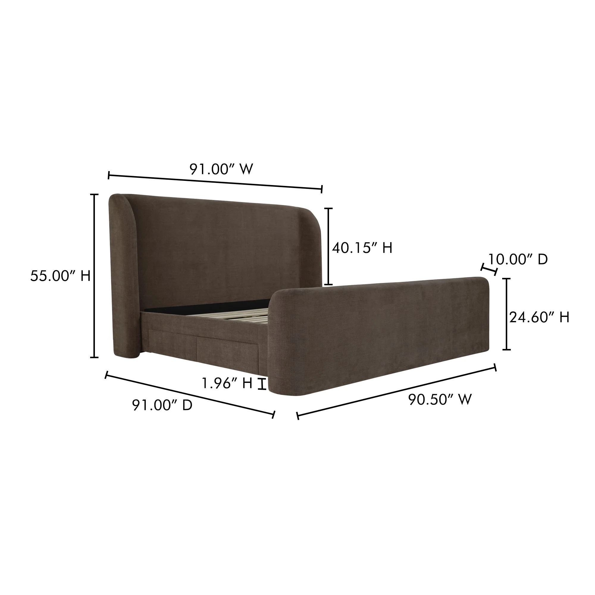 Moe's Home Collection Sophia Brown King Bed - Image 16