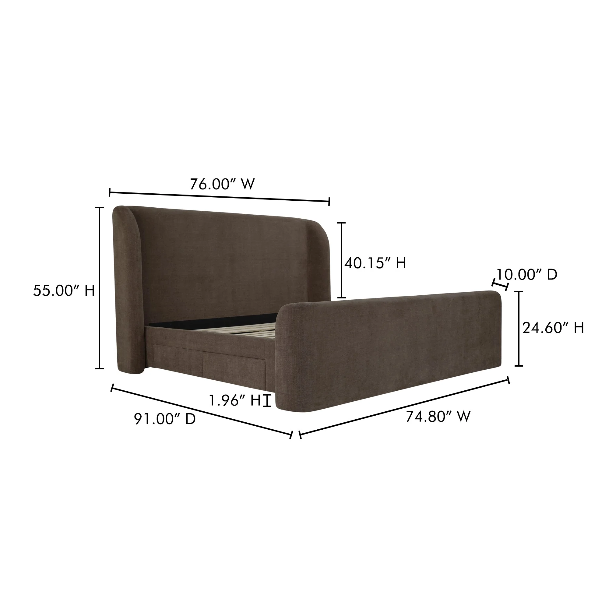 Moe's Home Collection Sophia Brown Queen Bed - Image 16