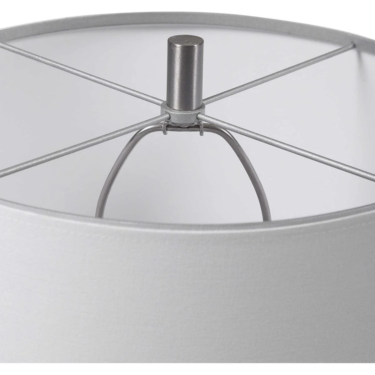 Casa Bella Living Off White Linen Drum Shade with Cobalt Blue Textured Ceramic Base Table Lamp - Image 7