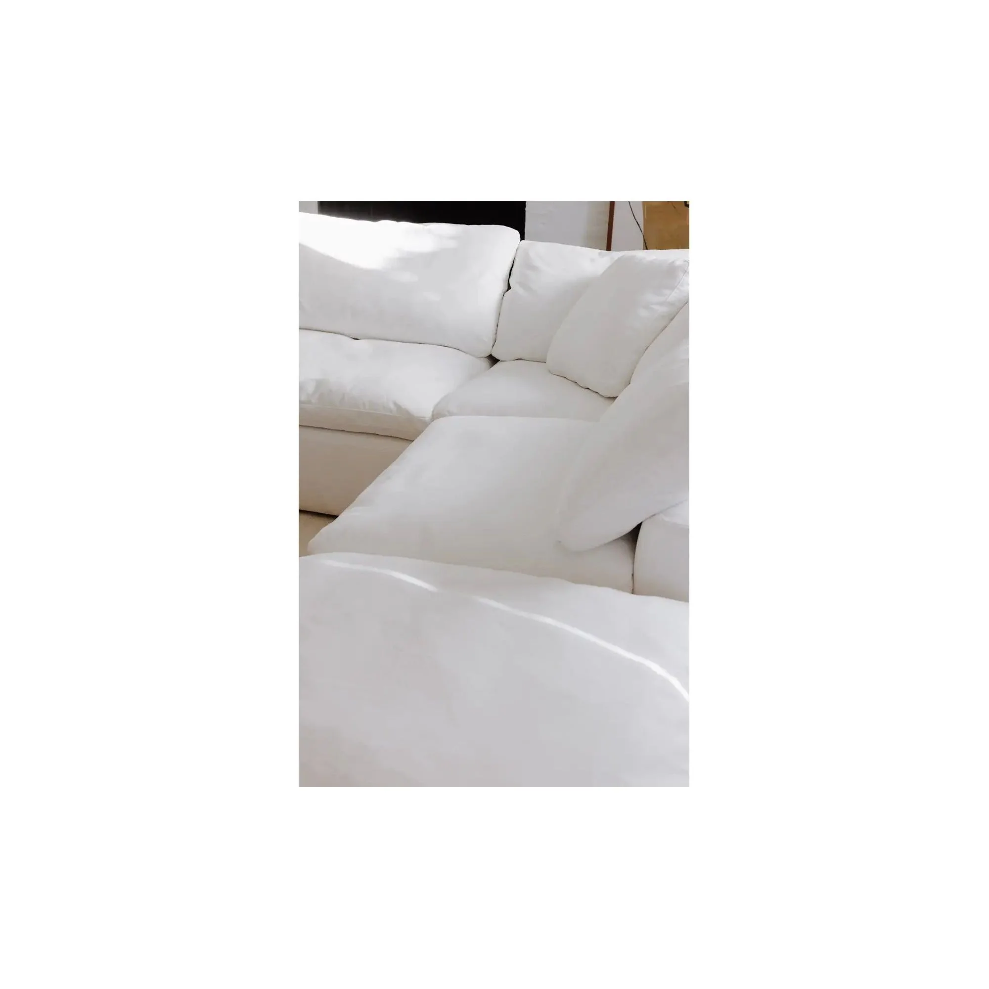 Moe’s Home Collection Terra Condo Creamy White Ottoman - Image 3