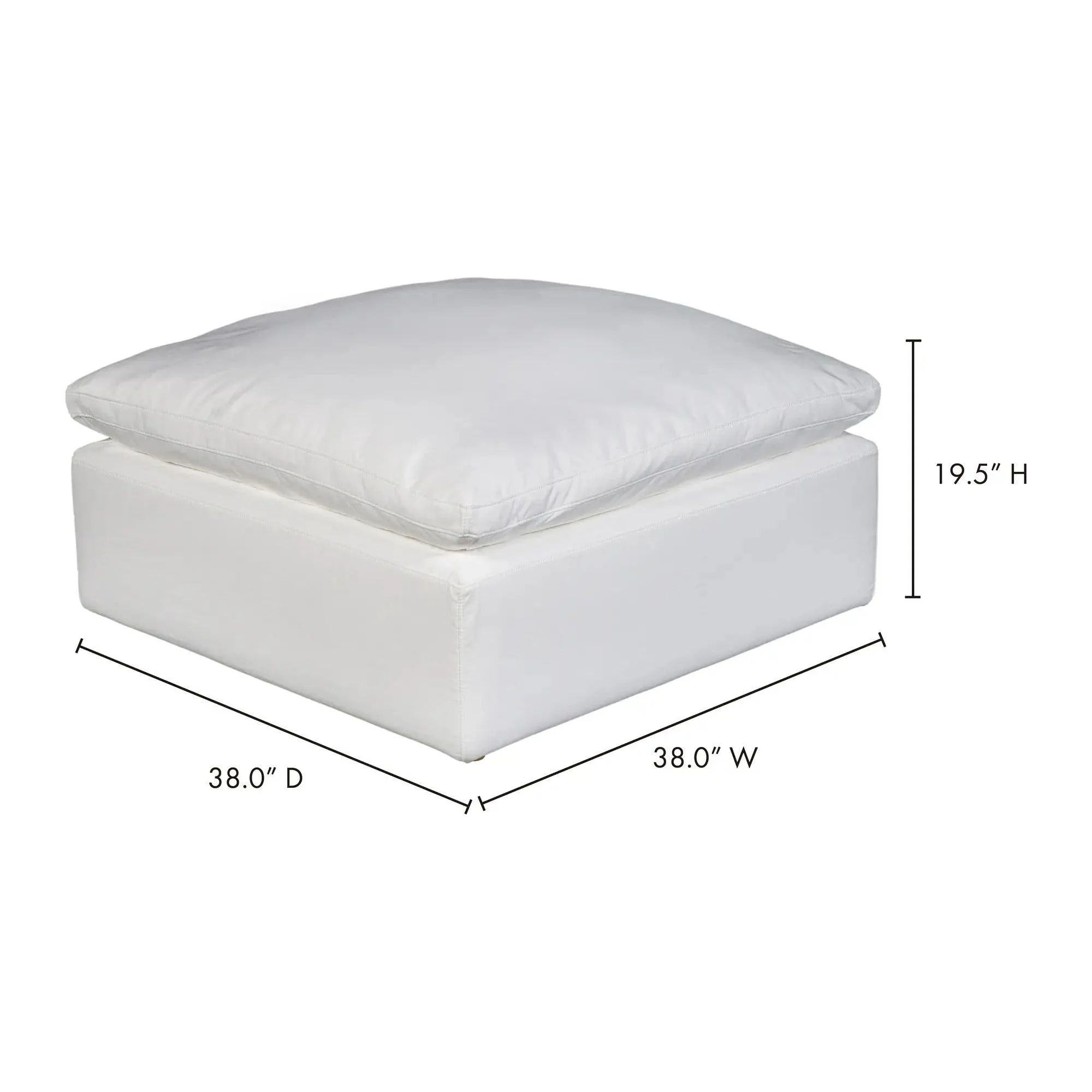 Moe’s Home Collection Terra Condo Creamy White Ottoman - Image 4