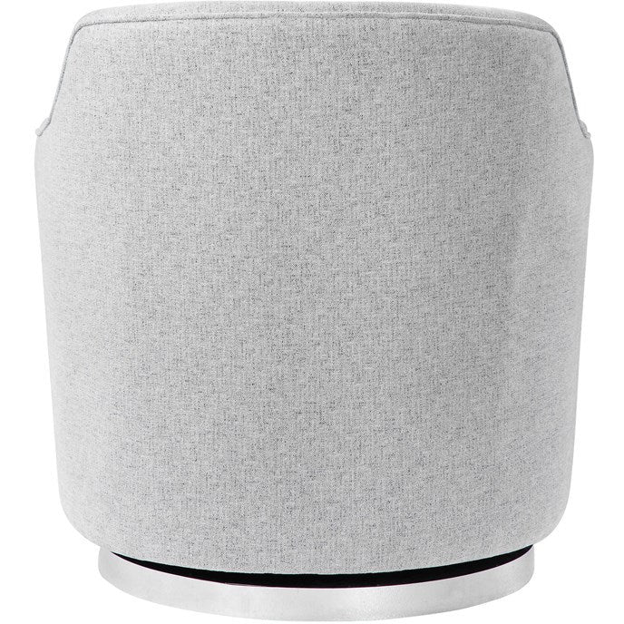 Uttermost Hobart Stone Linen Swivel Chair With Stainless Steel Base - Image 6