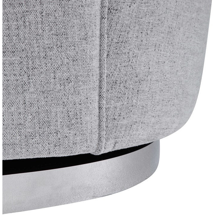 Uttermost Hobart Stone Linen Swivel Chair With Stainless Steel Base - Image 7